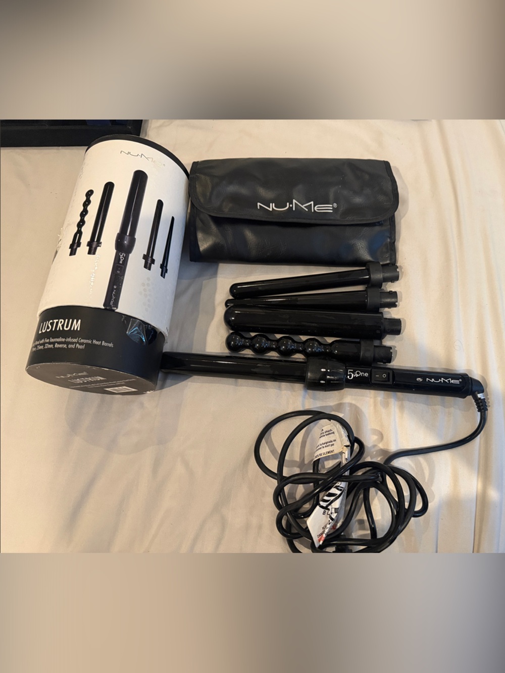 NuMe Black 5-in-1 Interchangeable Curling Wand Set